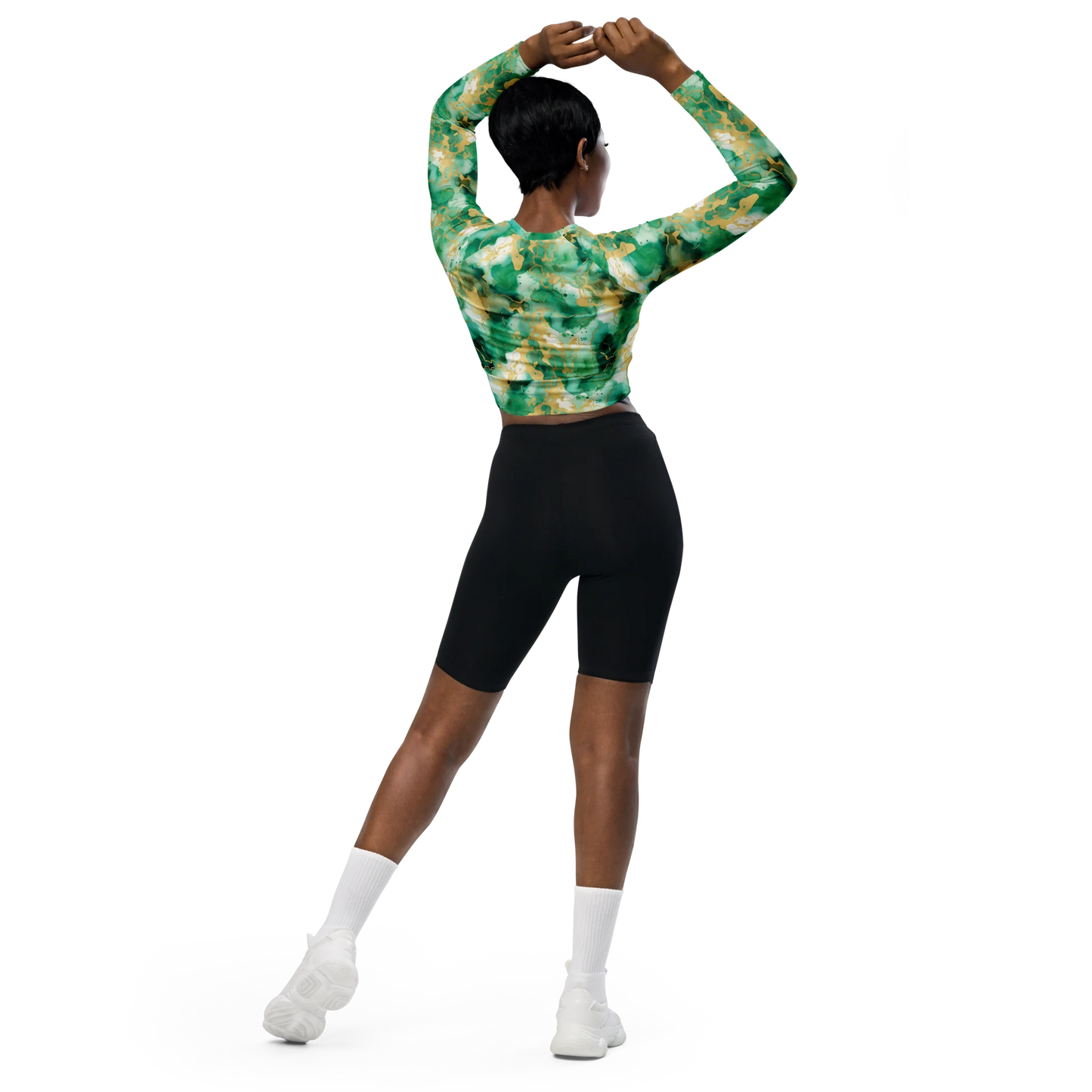 Simplicity in Green Recycled Long-sleeve Crop Top