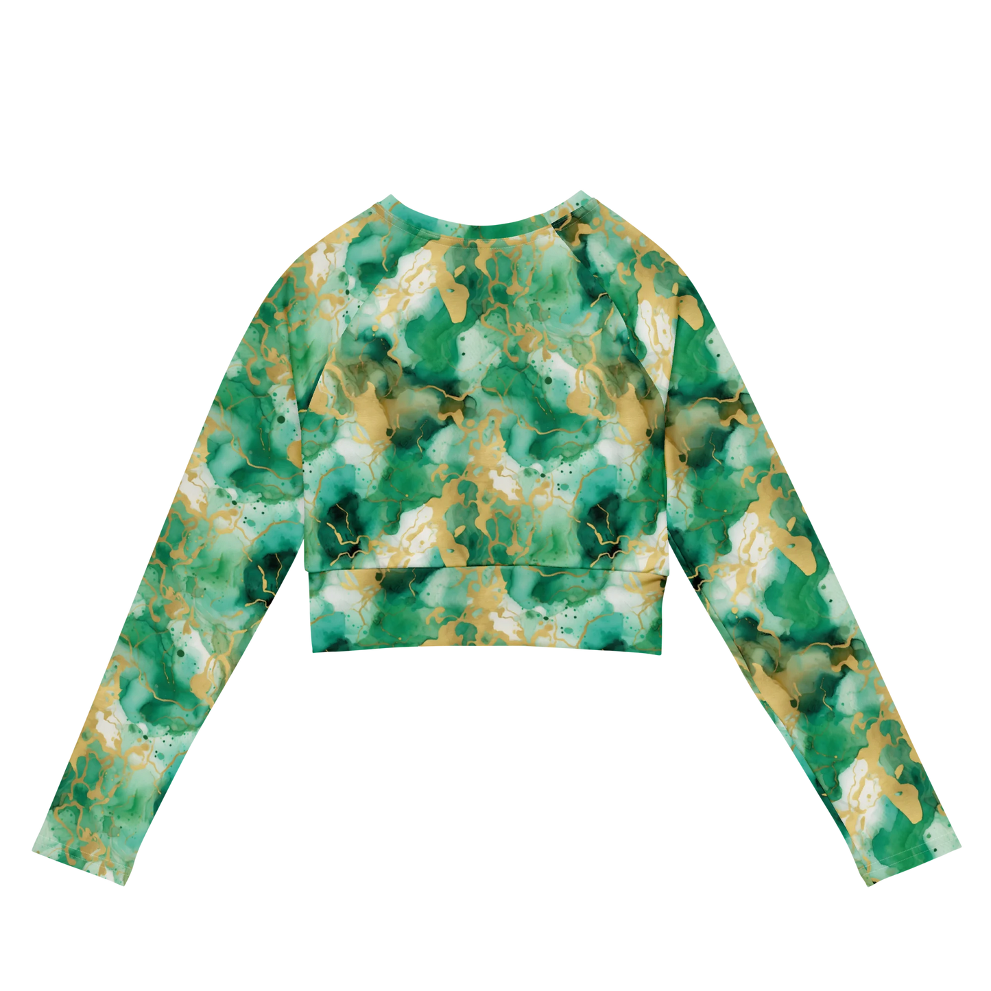Simplicity in Green Recycled Long-sleeve Crop Top