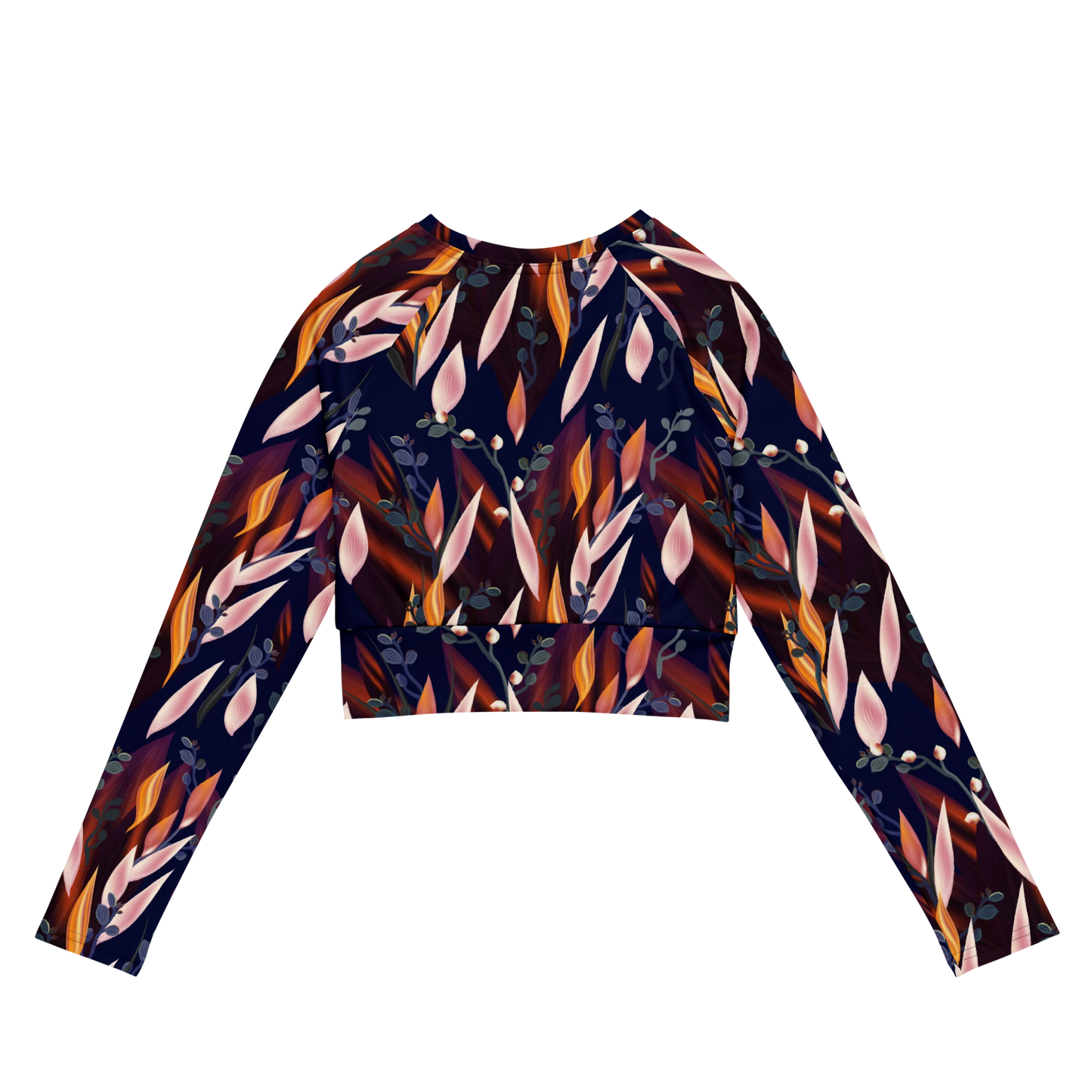 Tropical Paradise Recycled Long-sleeve Crop Top