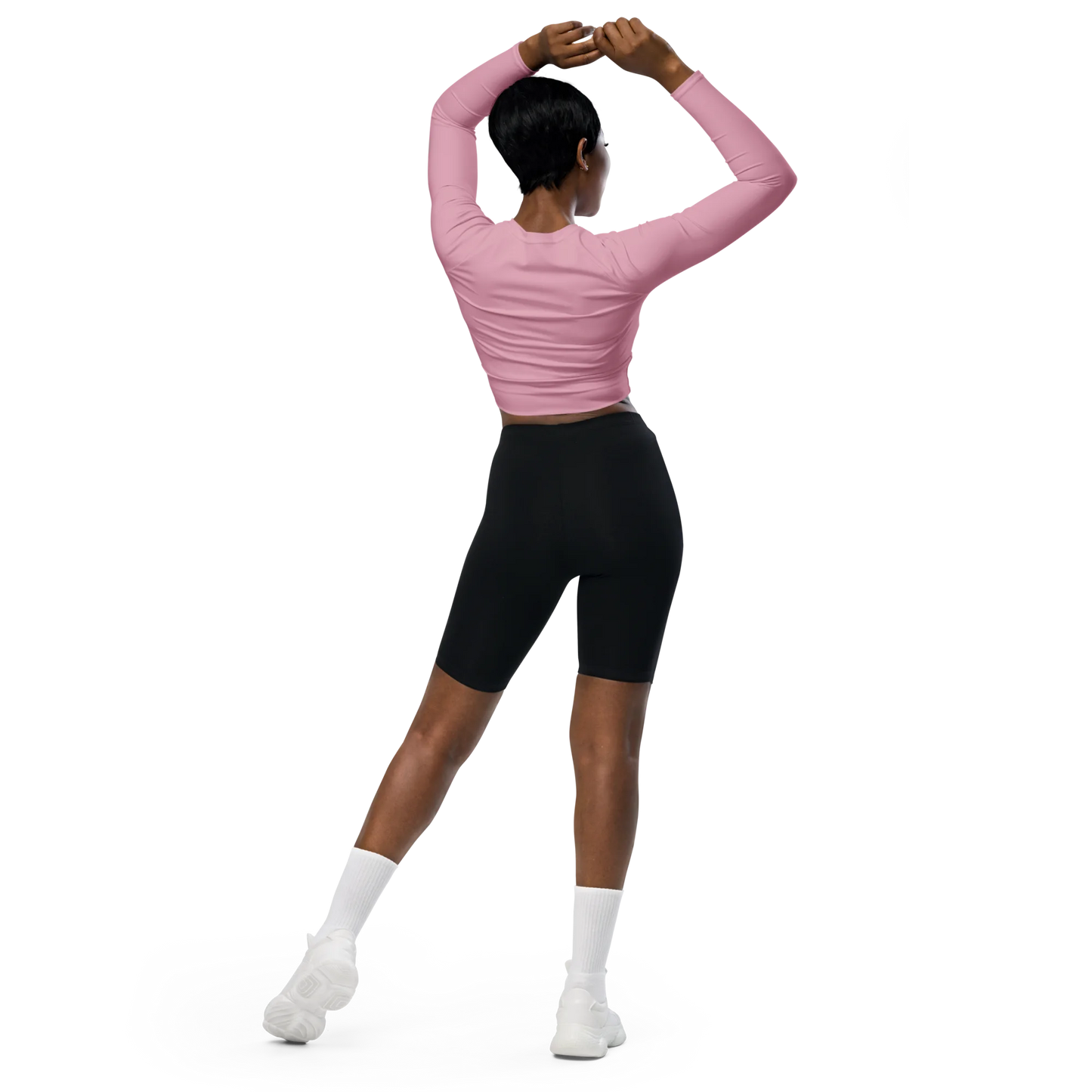 Soft Pink Basic Recycled Long-sleeve Crop Top