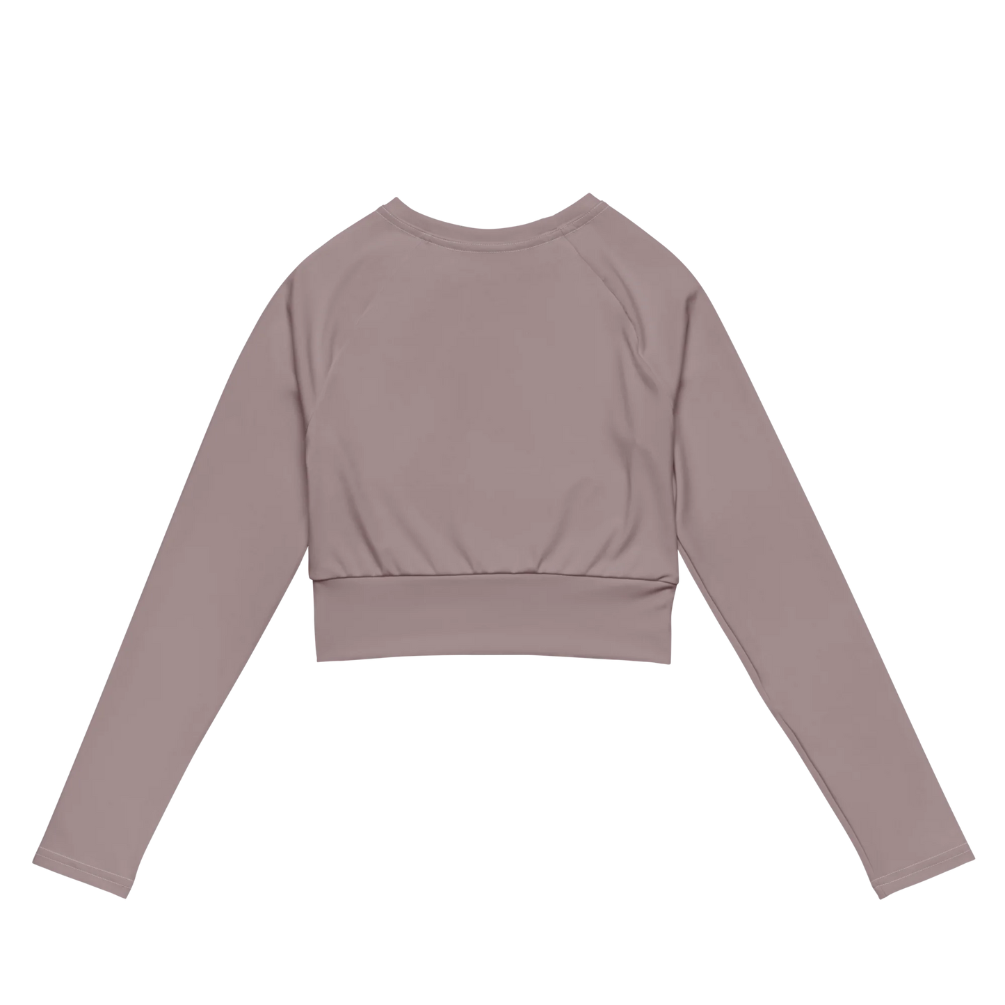 Pinkish Gray Basic Recycled Long-sleeve Crop Top