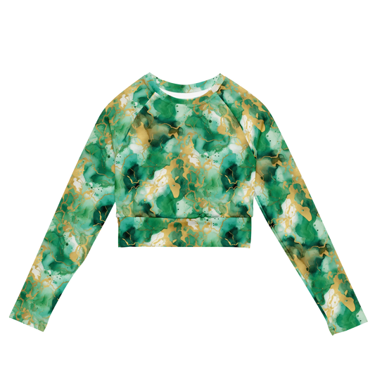 Simplicity in Green Recycled Long-sleeve Crop Top