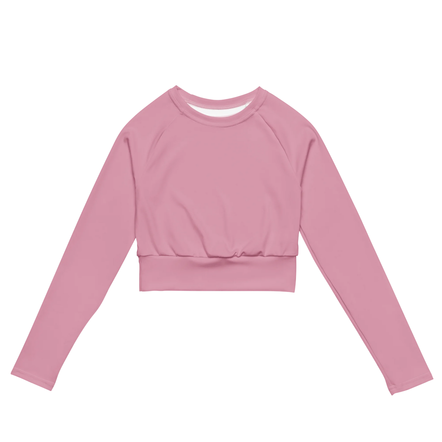 Soft Pink Basic Recycled Long-sleeve Crop Top