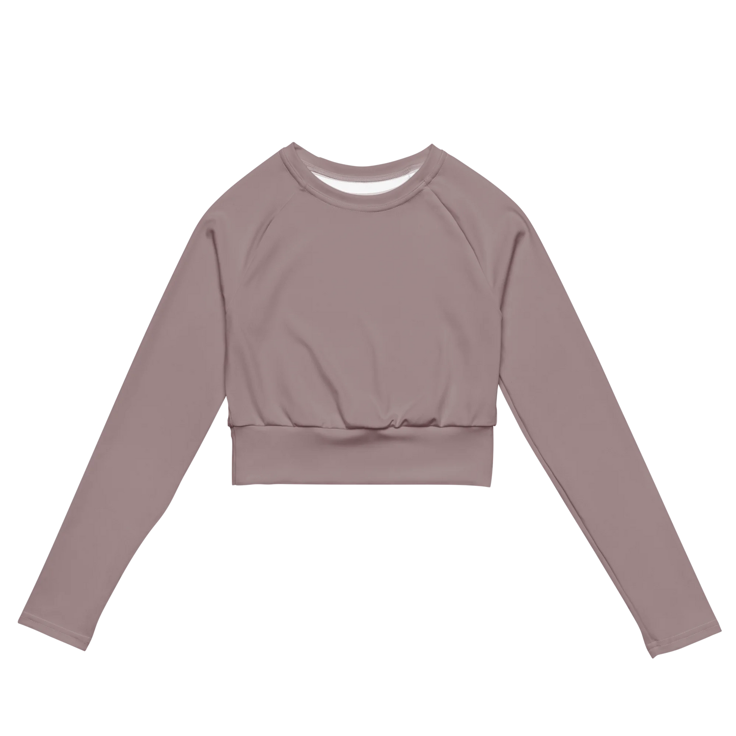 Pinkish Gray Basic Recycled Long-sleeve Crop Top