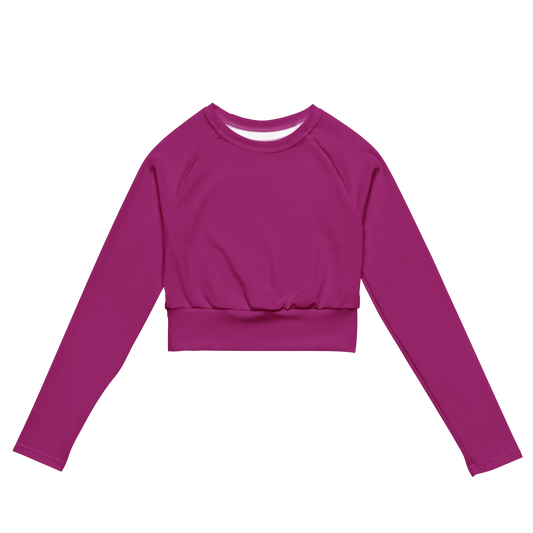 Blooming Violet Basic Recycled Long-sleeve Crop Top