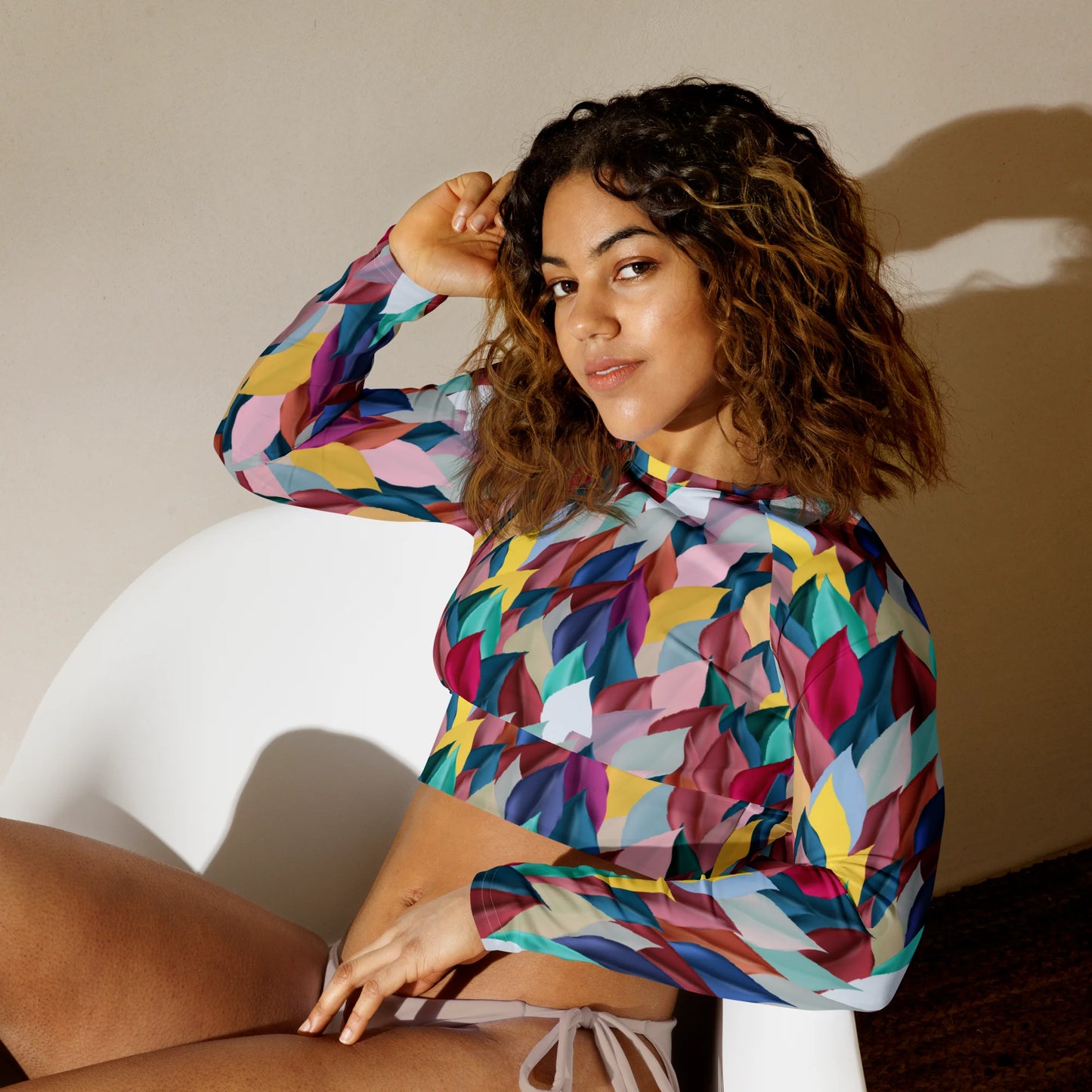 Lush Foliage Recycled Long-sleeve Crop Top