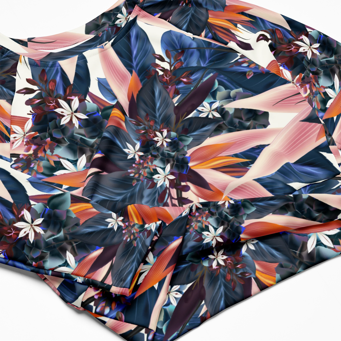 Tropical Beauty Recycled Long-sleeve Crop Top