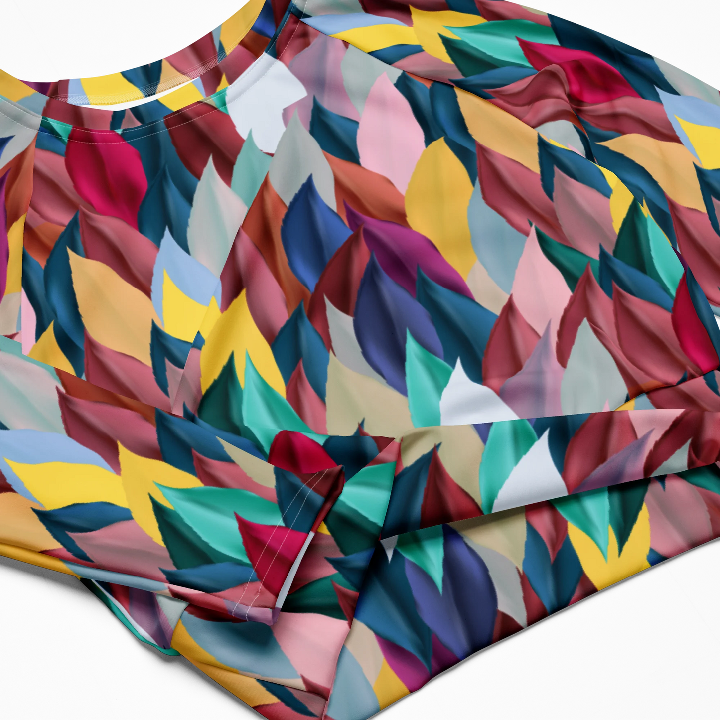 Lush Foliage Recycled Long-sleeve Crop Top