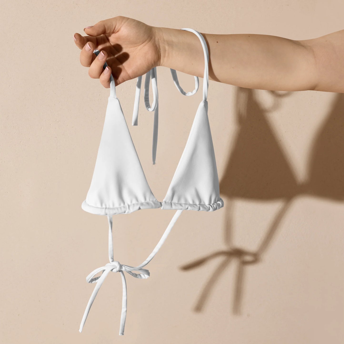 Brilliant White Basic Recycled String Bikini Top