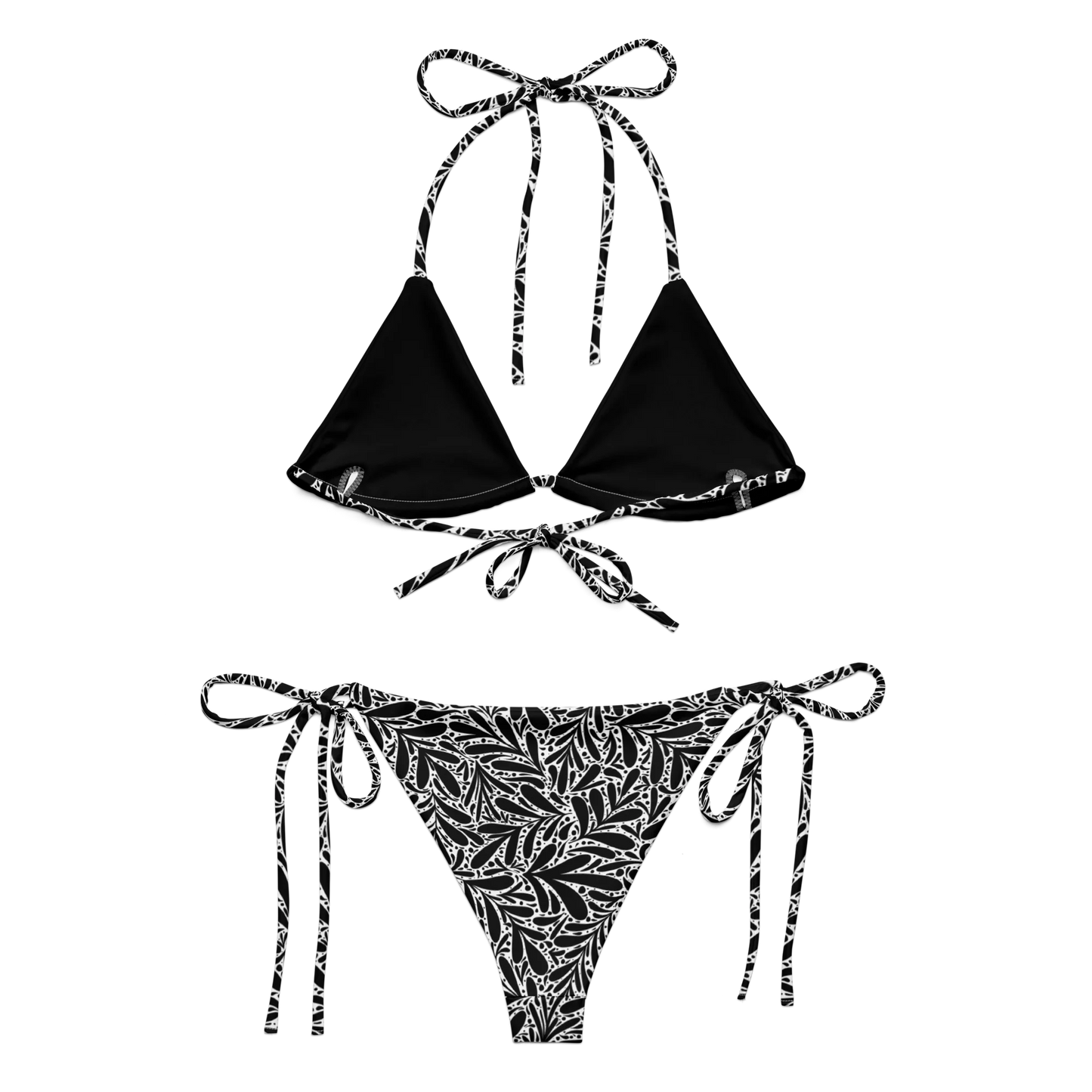 Black Leafy Luxury Recycled Bikini