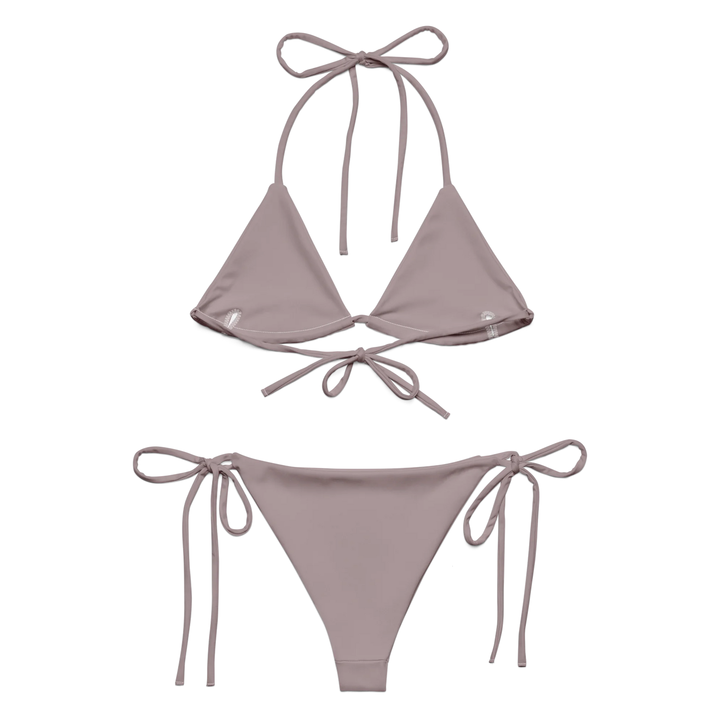 Pinkish Gray Basic Recycled String Bikini