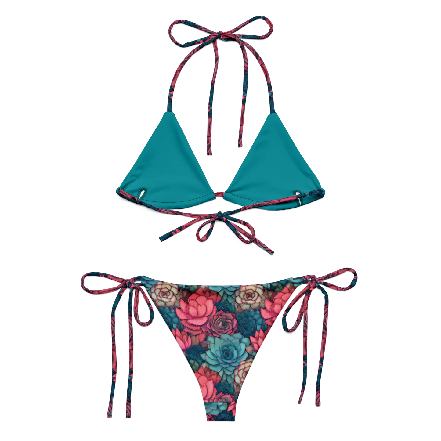 Bright Eternal Flowers Fantasy Recycled String Bikini
