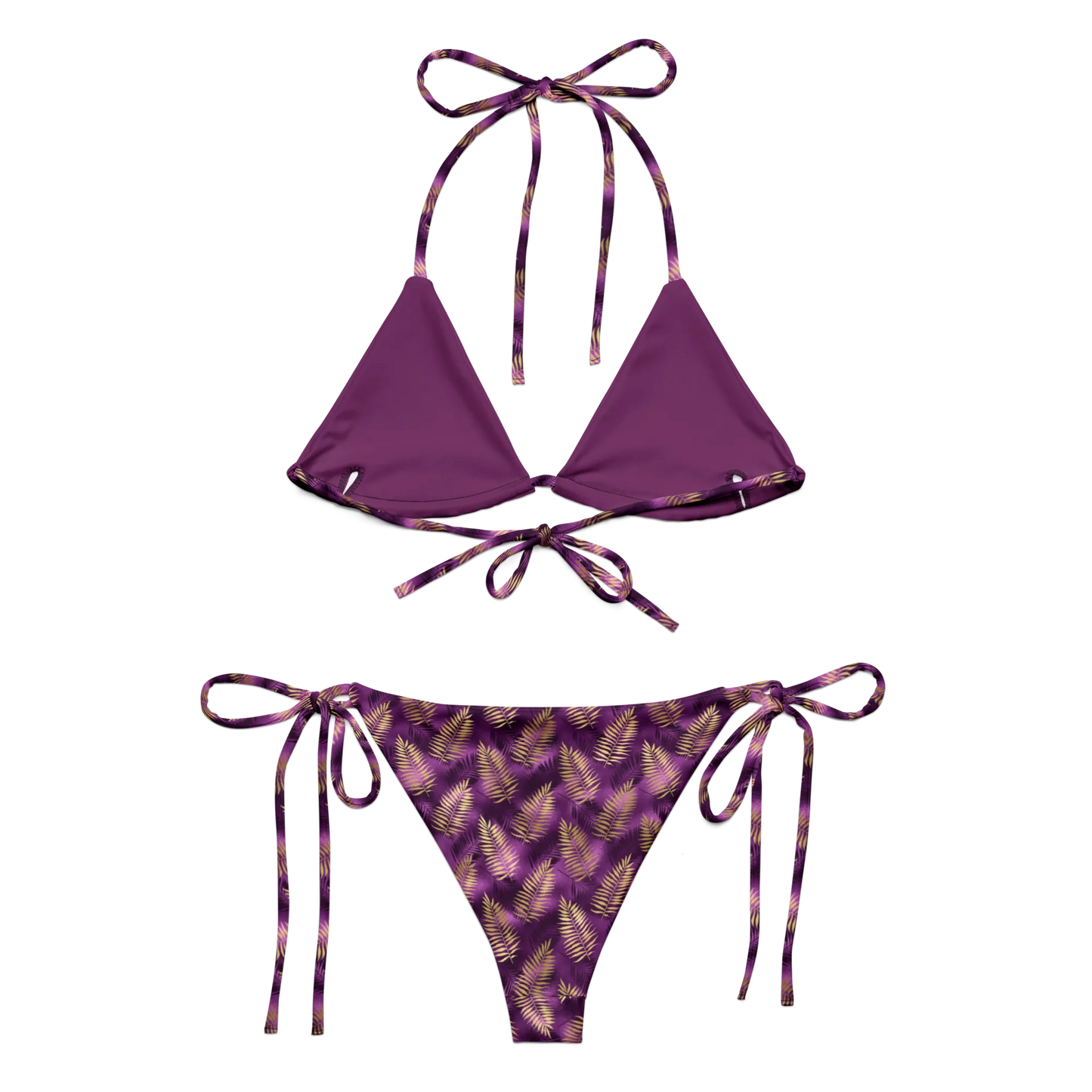 Violet & Gold Tropical Magic Recycled String Bikini