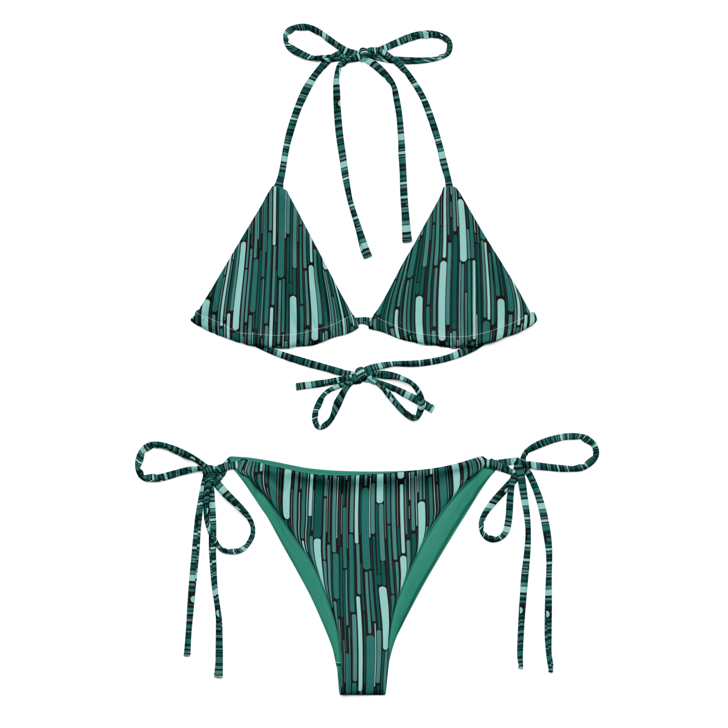 Green Rain Ornament Recycled Bikini