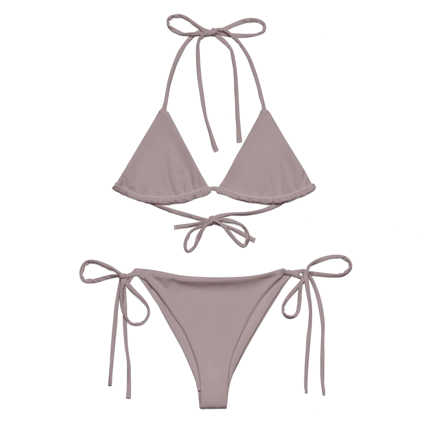 Pinkish Gray Basic Recycled String Bikini