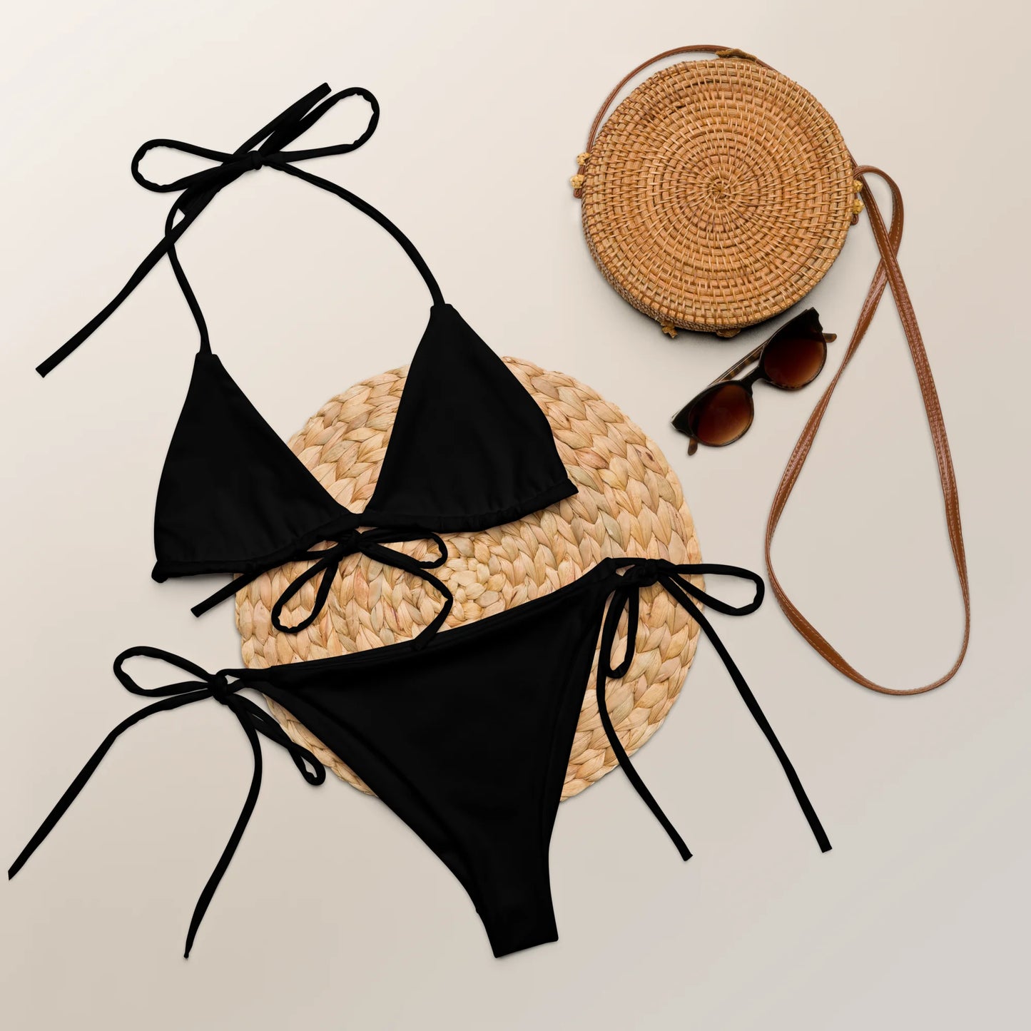 Crystal Black Basic Basic Recycled String Bikini
