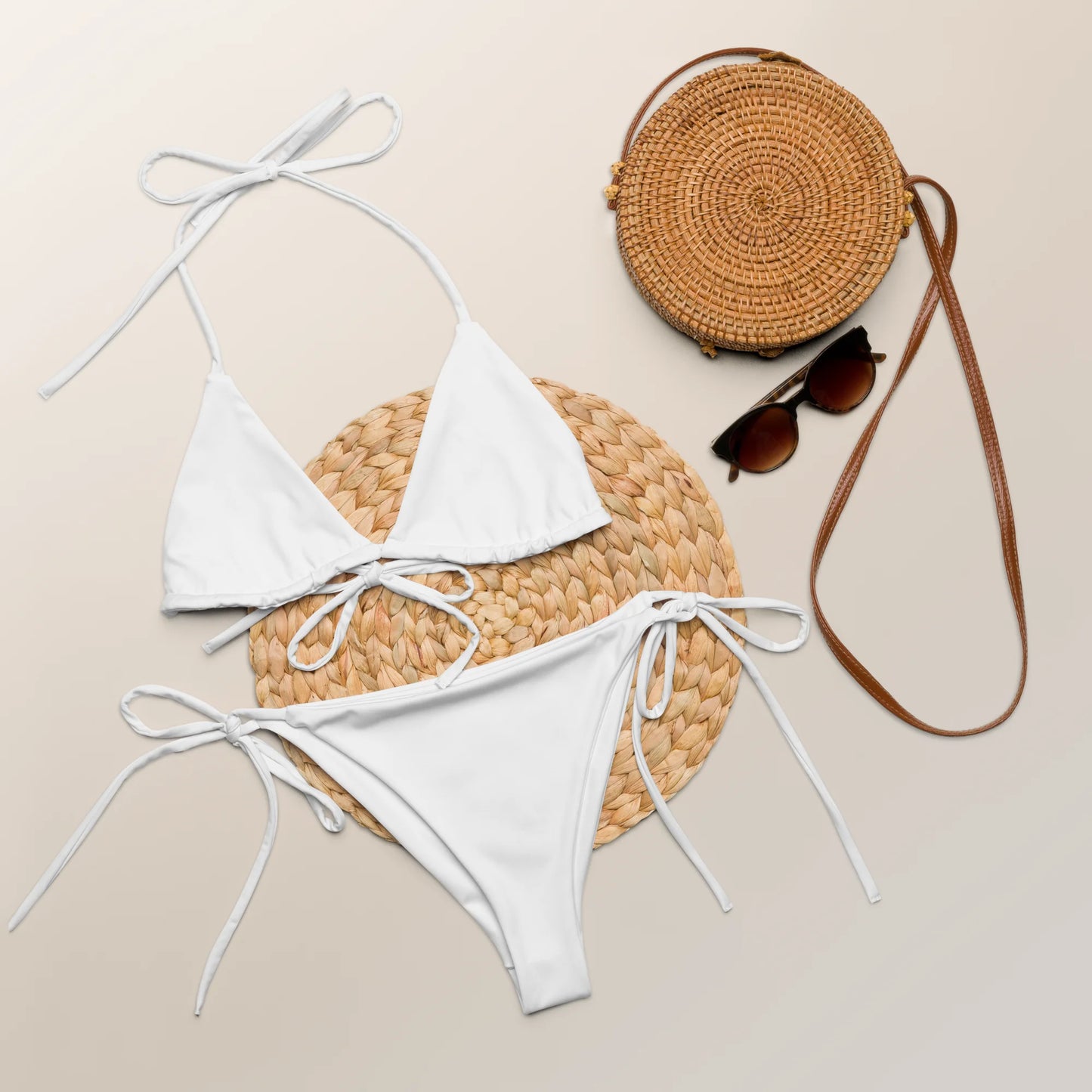 Brilliant White Basic Recycled String Bikini