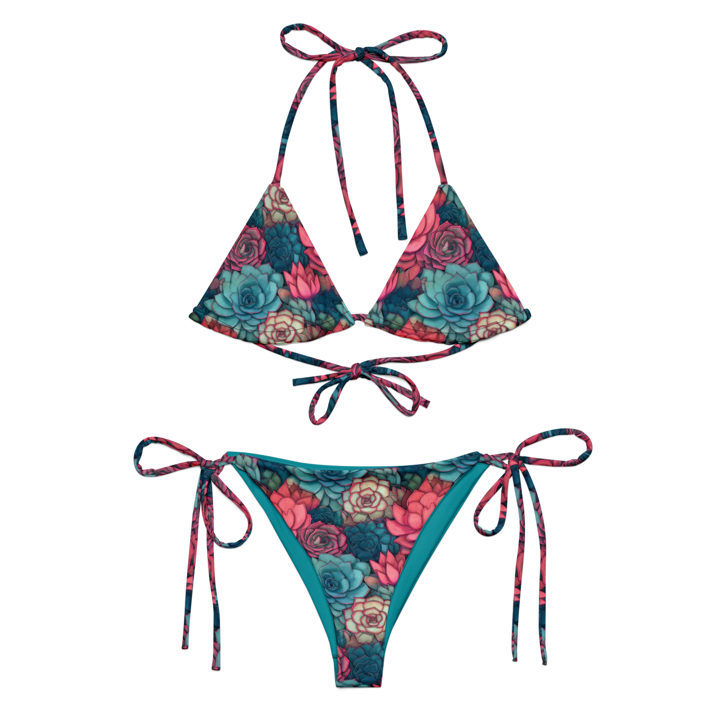Bright Eternal Flowers Fantasy Recycled String Bikini