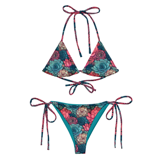 Bright Eternal Flowers Fantasy Recycled String Bikini