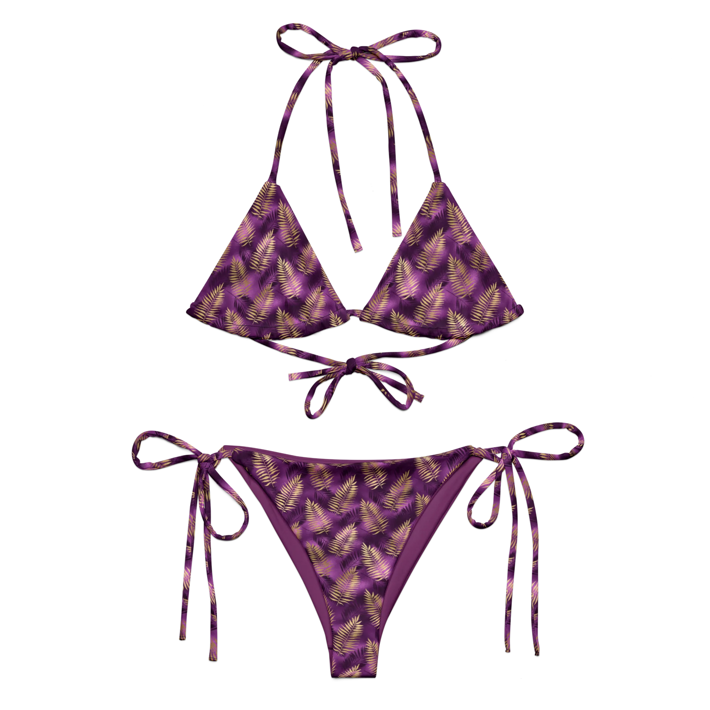Violet & Gold Tropical Magic Recycled String Bikini