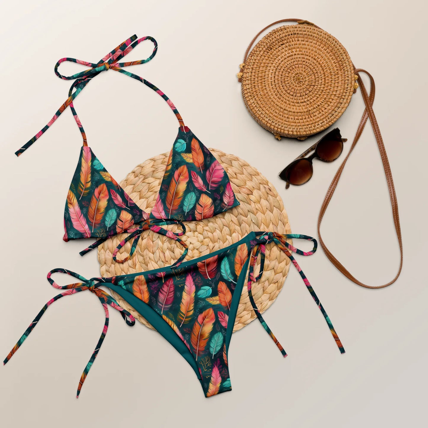 Wonderful Feathers Recycled String Bikini