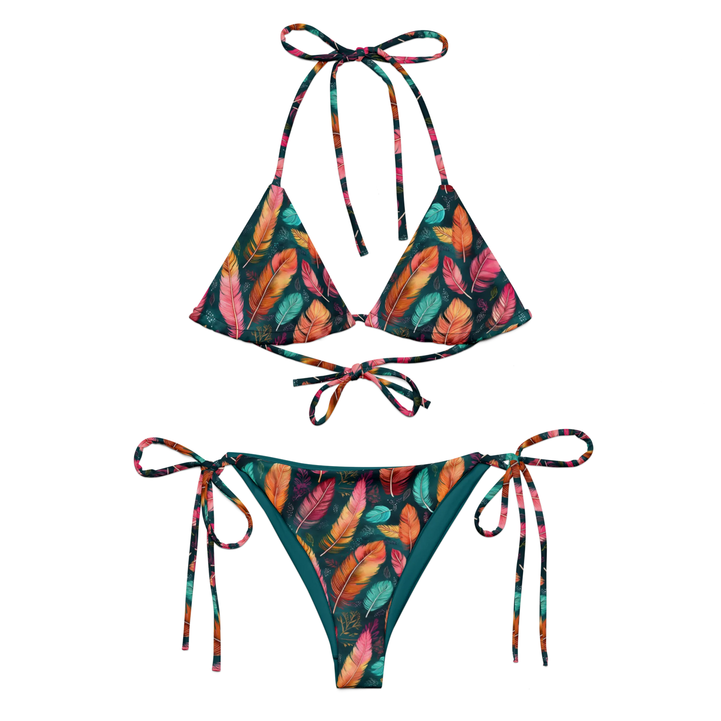 Wonderful Feathers Recycled String Bikini