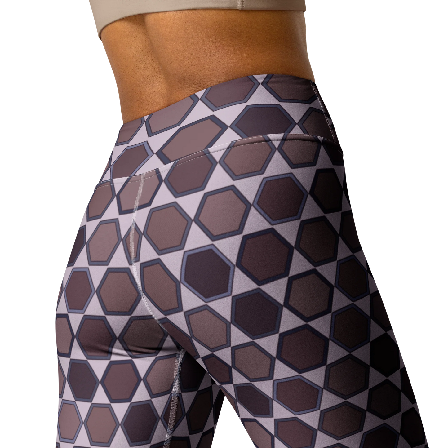 Wine Honeycombs Abstraction Yoga Leggings