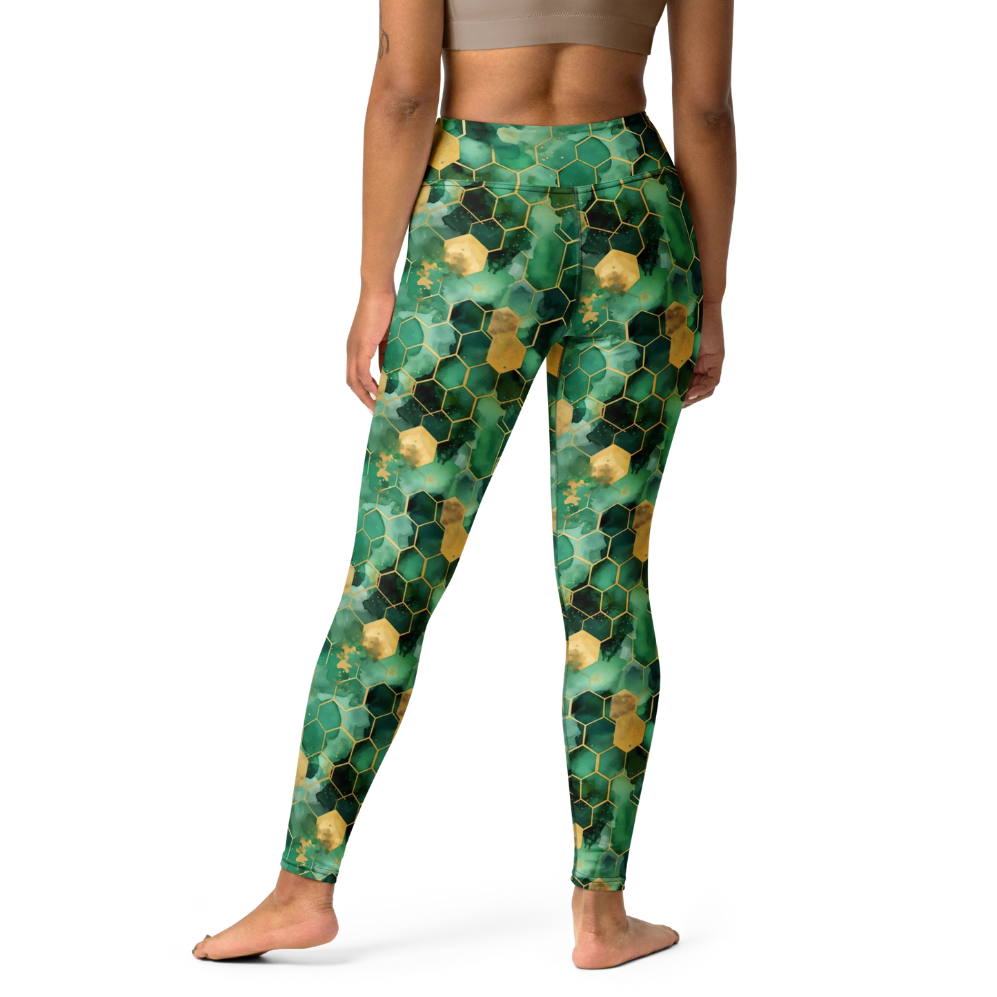 Abstract Verdant Elegance Yoga Leggings