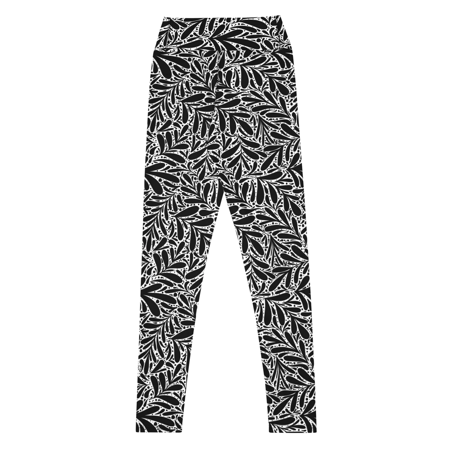 Black Leafy Luxury Yoga Leggings