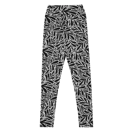 Black Leafy Luxury Yoga Leggings