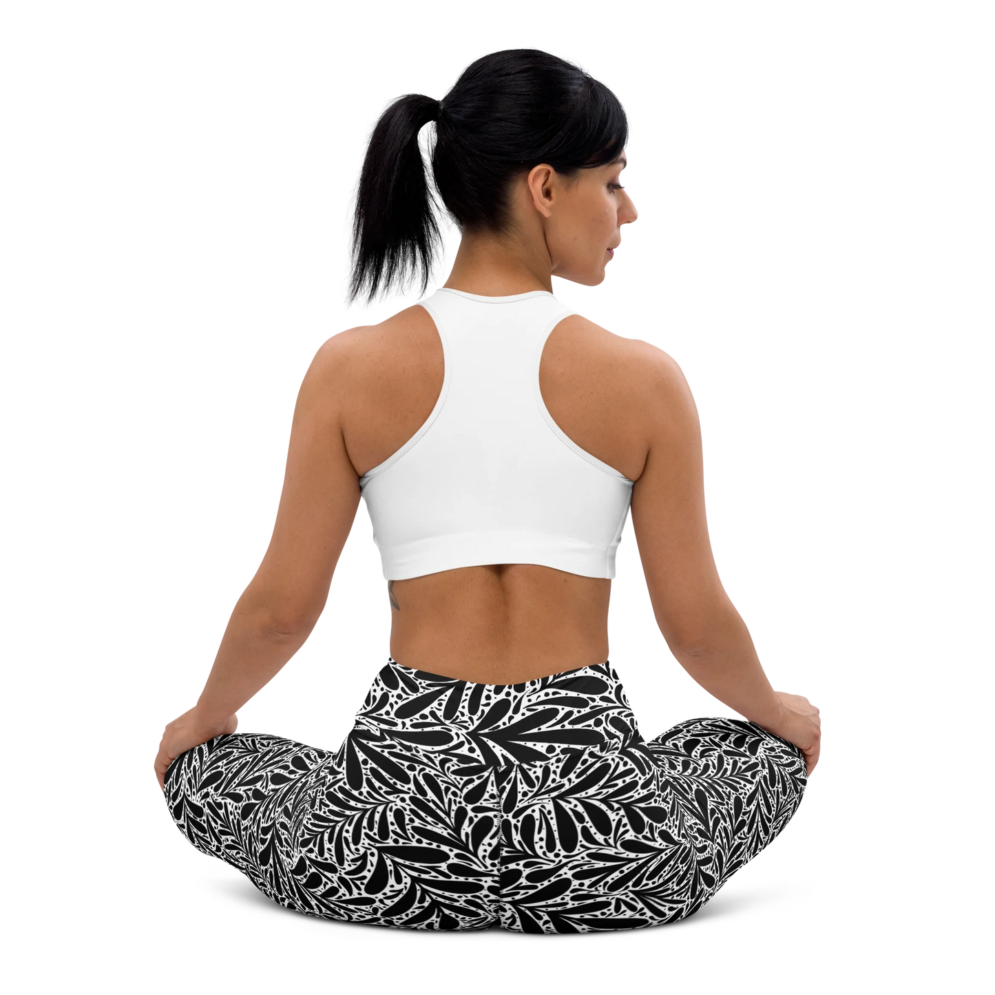 Black Leafy Luxury Yoga Leggings