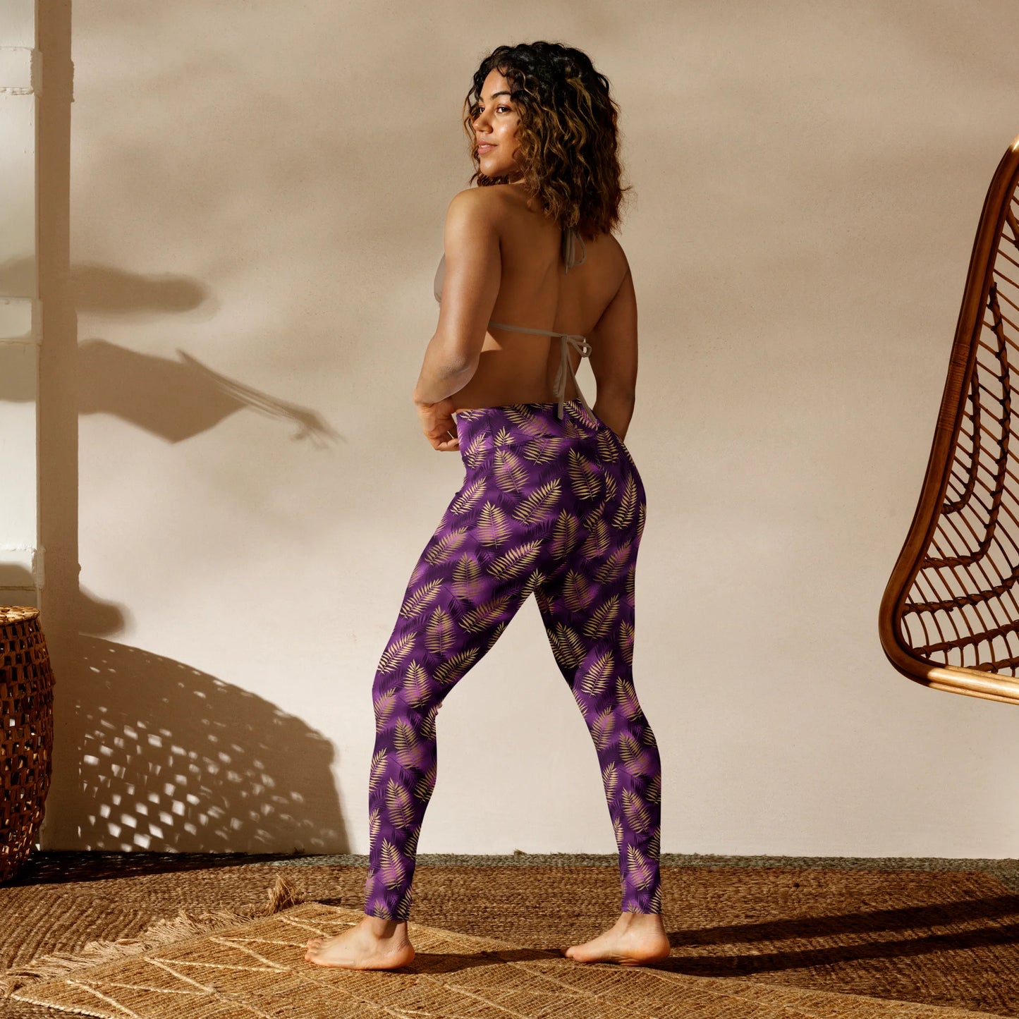 Violet & Gold Tropical Magic Yoga Leggings