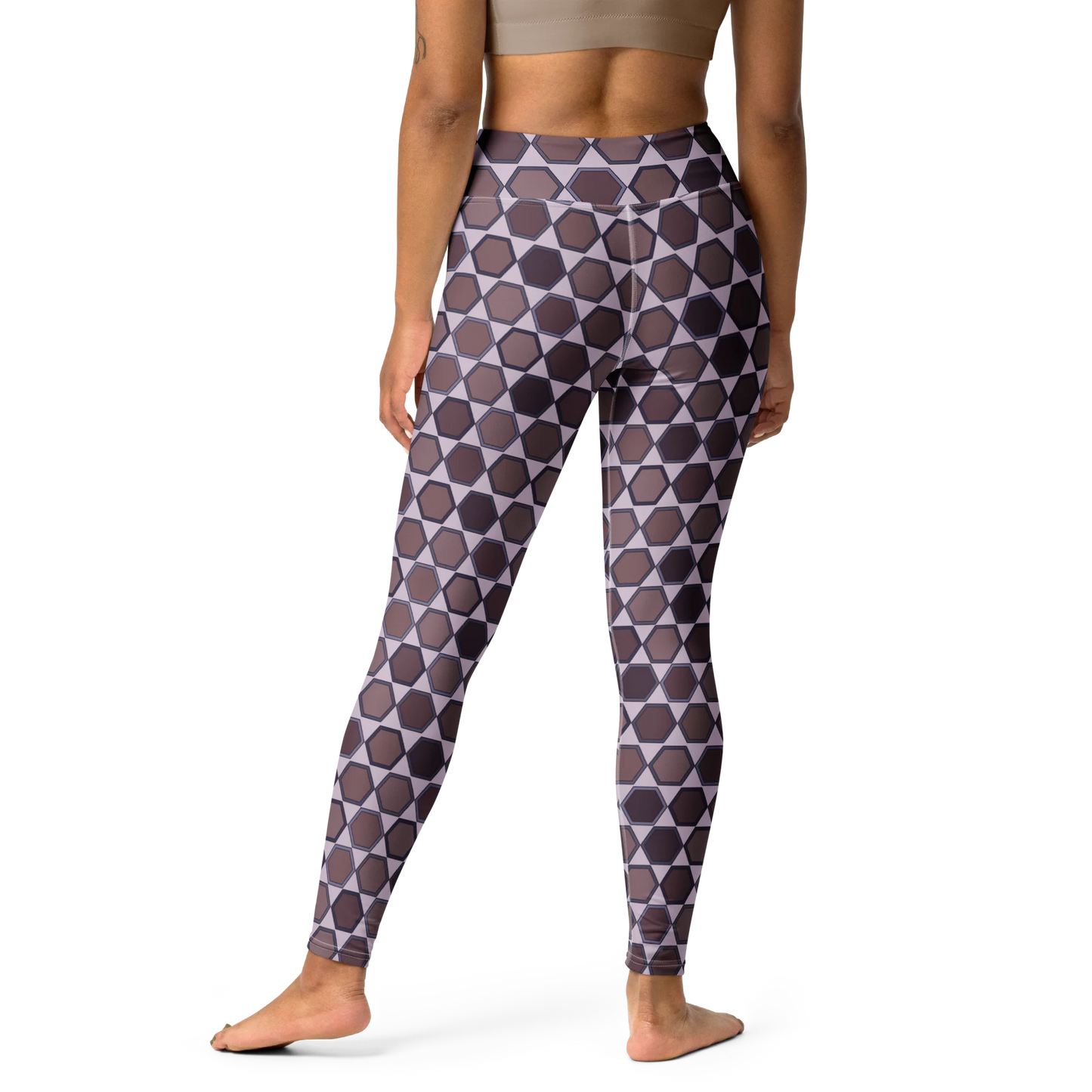 Wine Honeycombs Abstraction Yoga Leggings