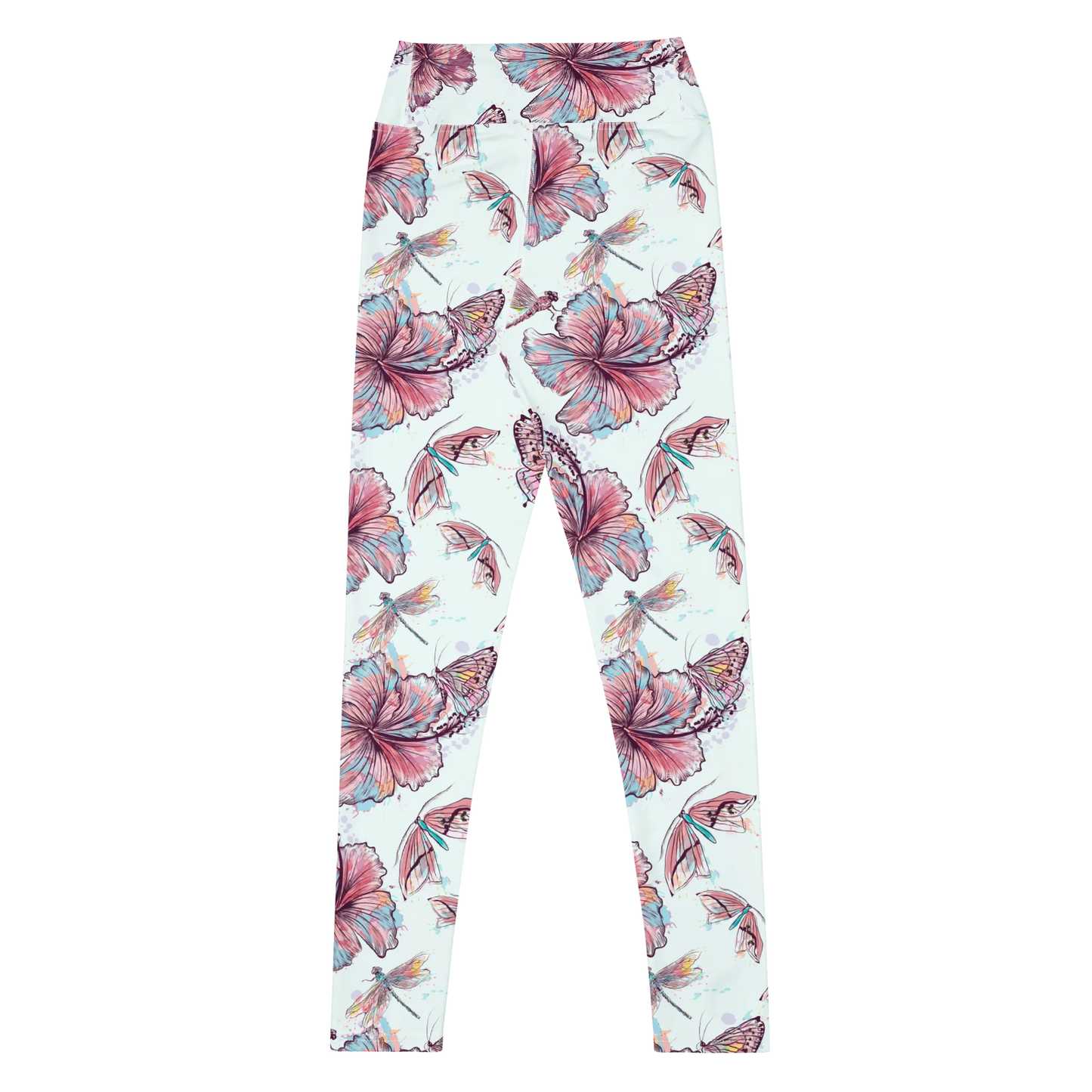 Sophisticated Hibiscus Ornament Yoga Leggings