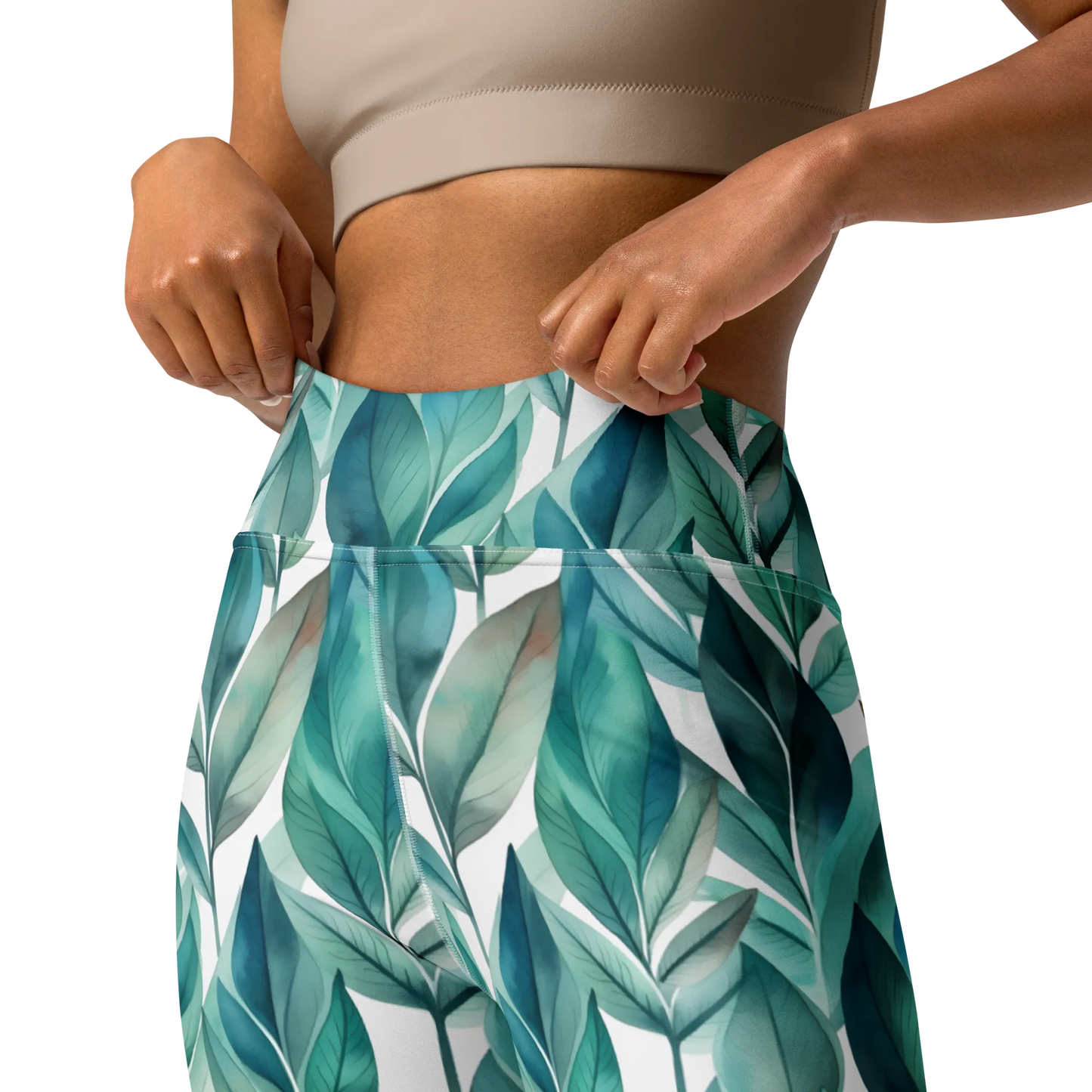 Leafy Chic Yoga Leggings
