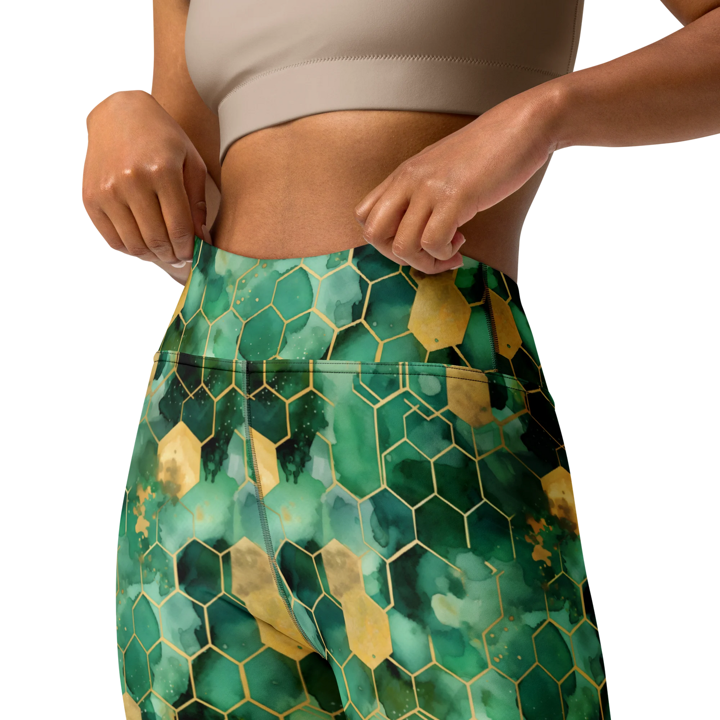 Abstract Verdant Elegance Yoga Leggings