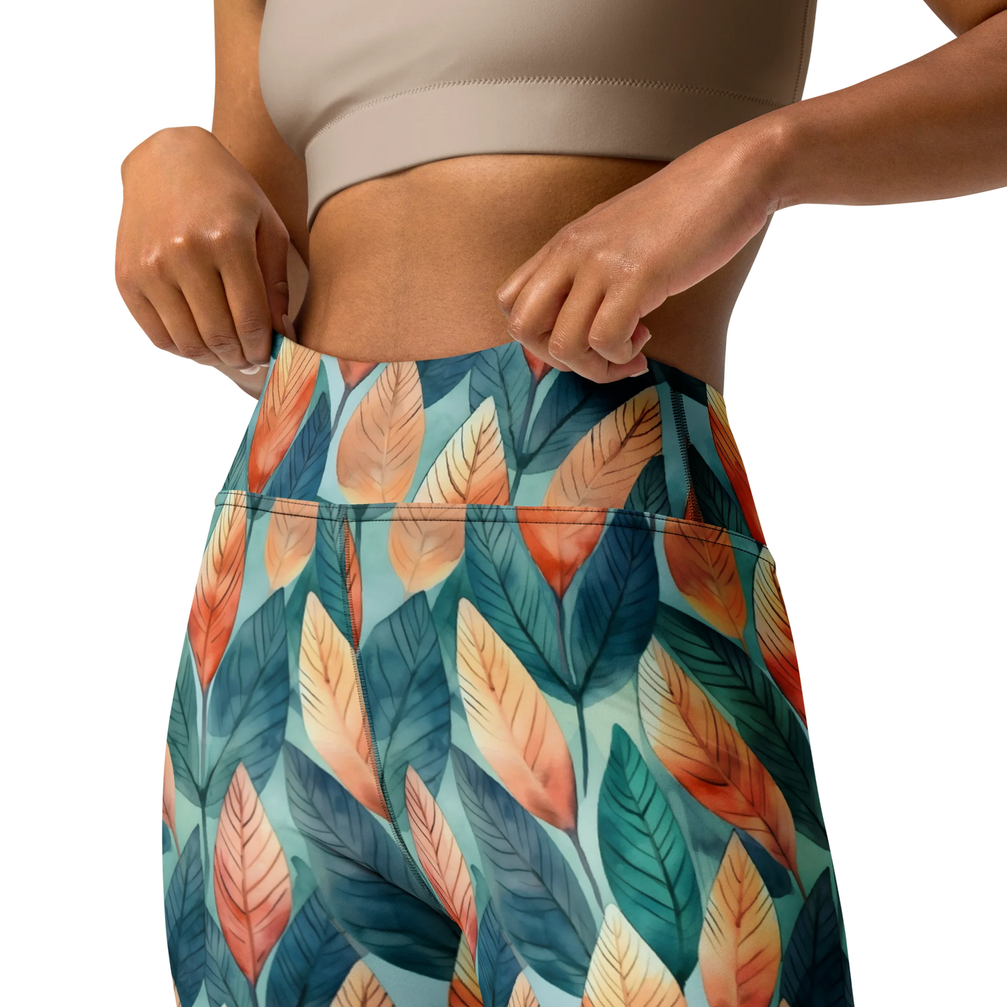 Leafy Minimalism Yoga Leggings