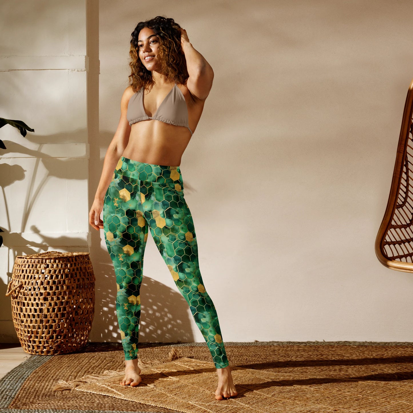 Abstract Verdant Elegance Yoga Leggings