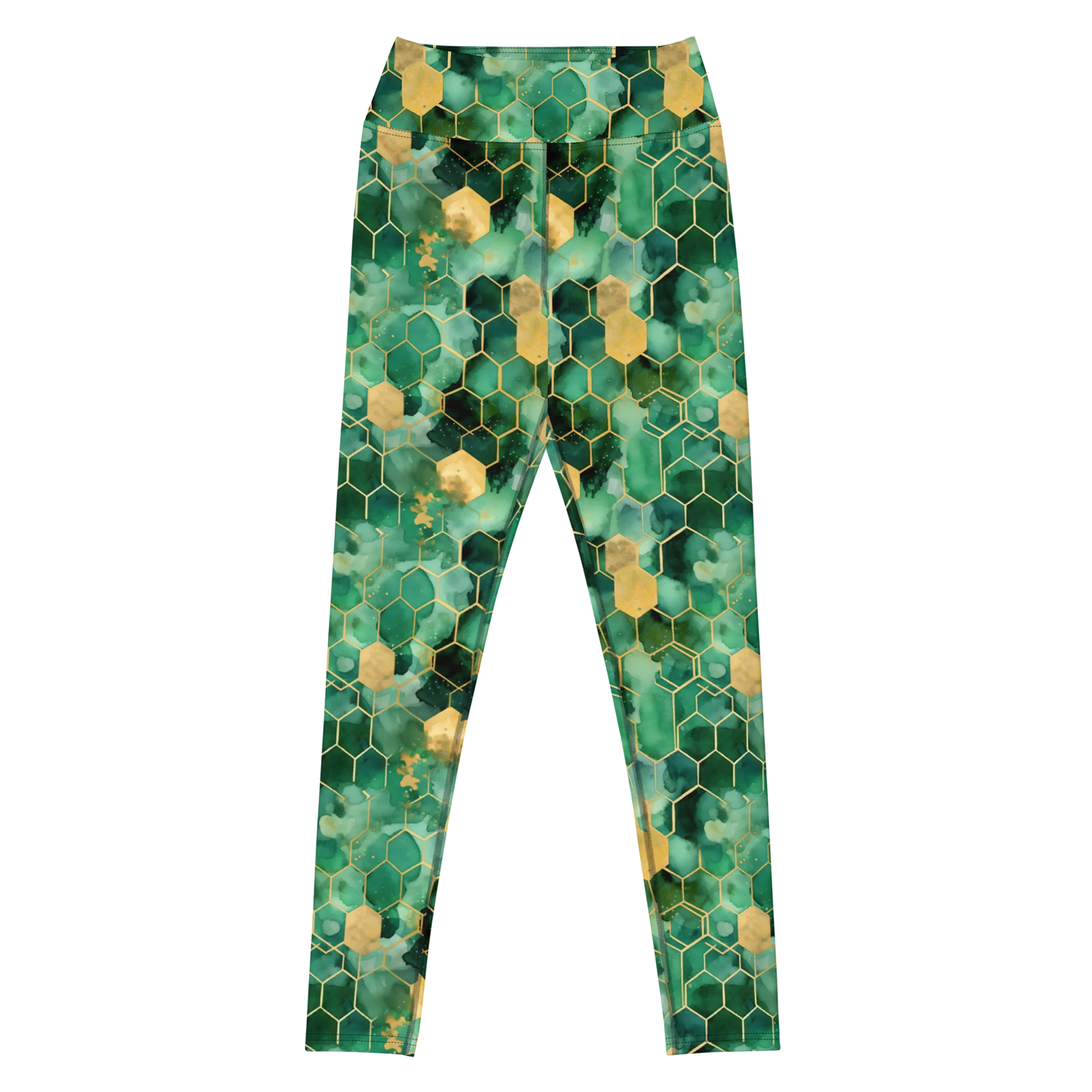 Abstract Verdant Elegance Yoga Leggings