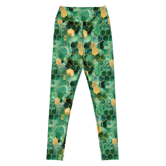 Abstract Verdant Elegance Yoga Leggings