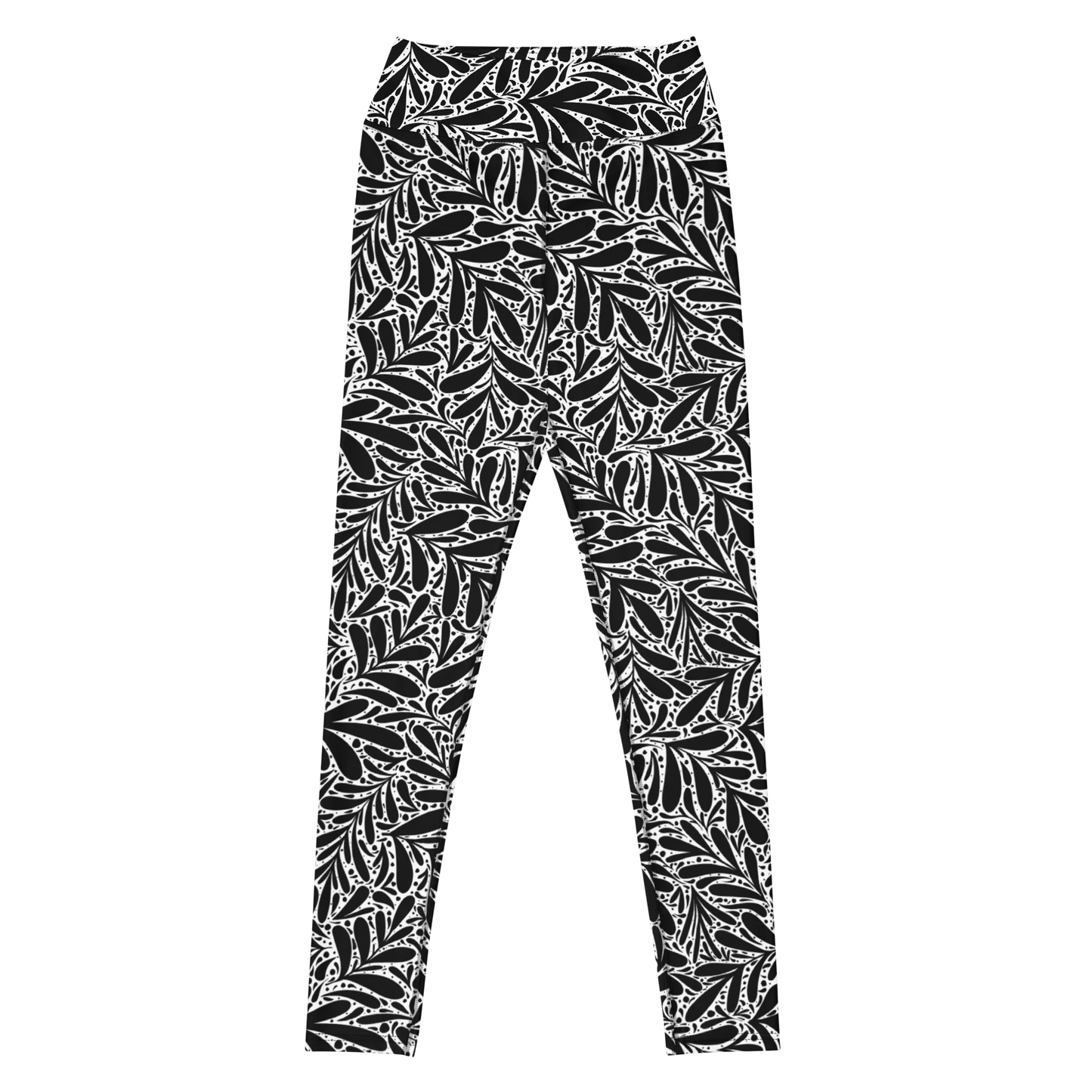 Black Leafy Luxury Yoga Leggings