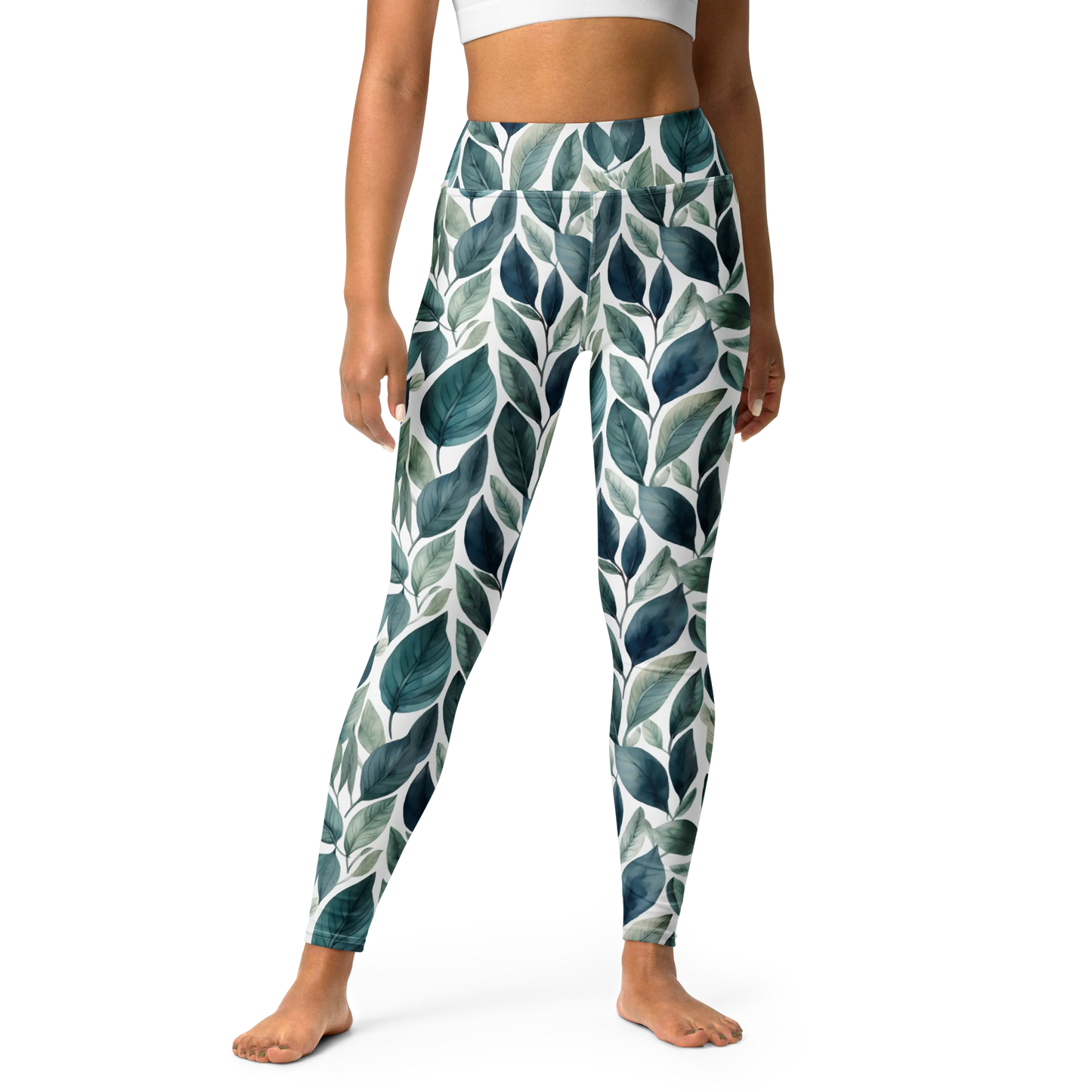 Sleek Foliage Yoga Leggings