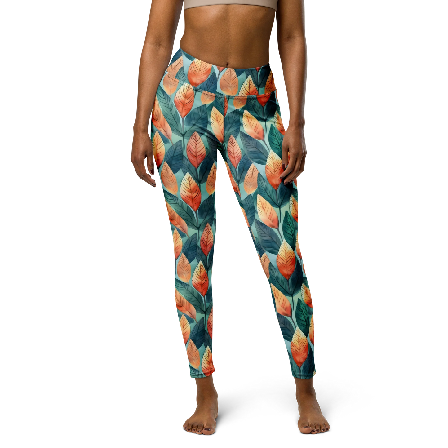 Leafy Minimalism Yoga Leggings