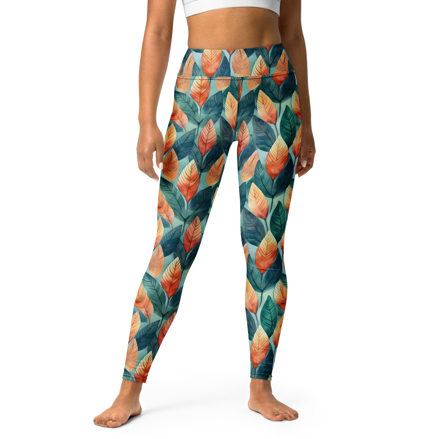 Leafy Minimalism Yoga Leggings