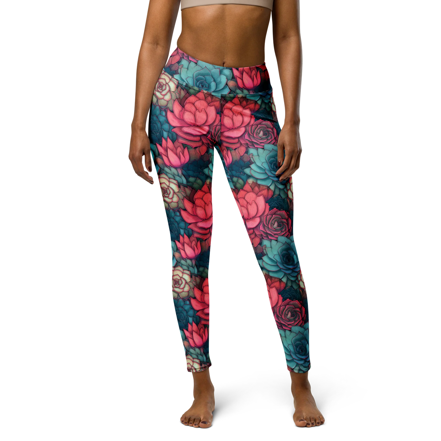 Bright Eternal Flowers Fantasy Yoga Leggings