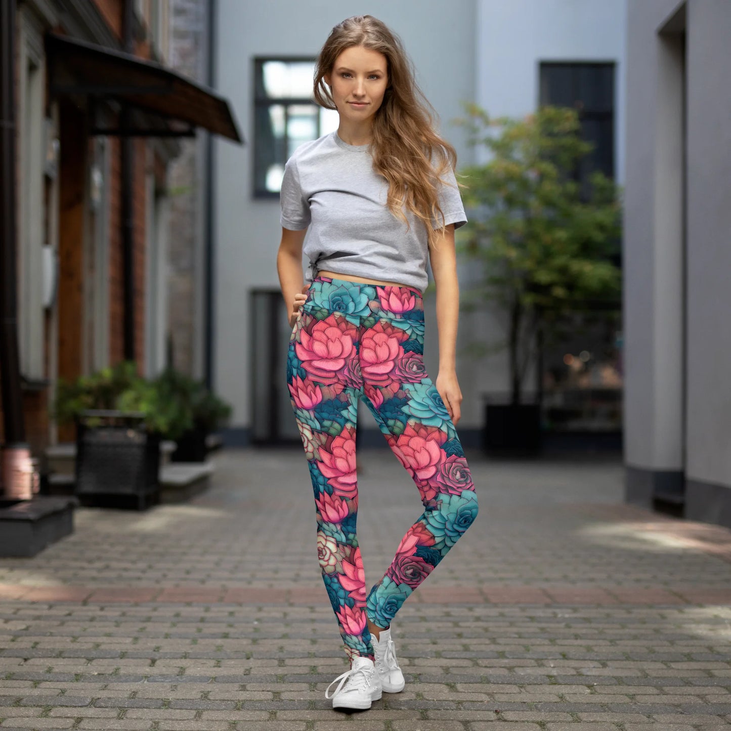 Bright Eternal Flowers Fantasy Yoga Leggings
