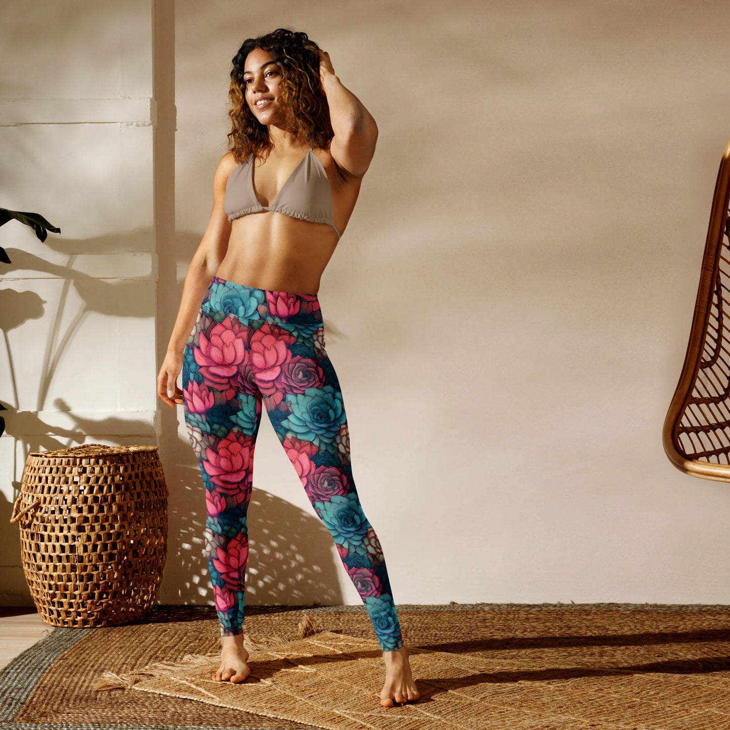 Bright Eternal Flowers Fantasy Yoga Leggings