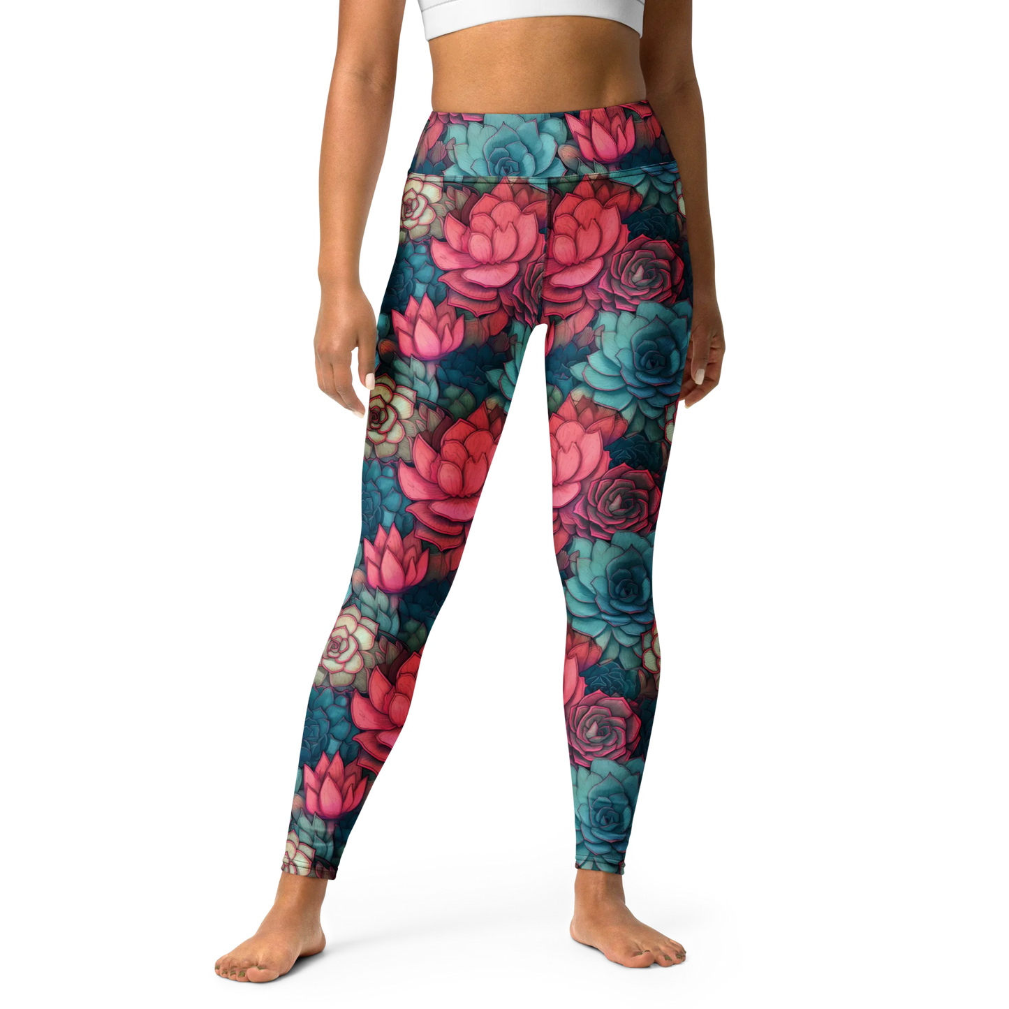 Bright Eternal Flowers Fantasy Yoga Leggings