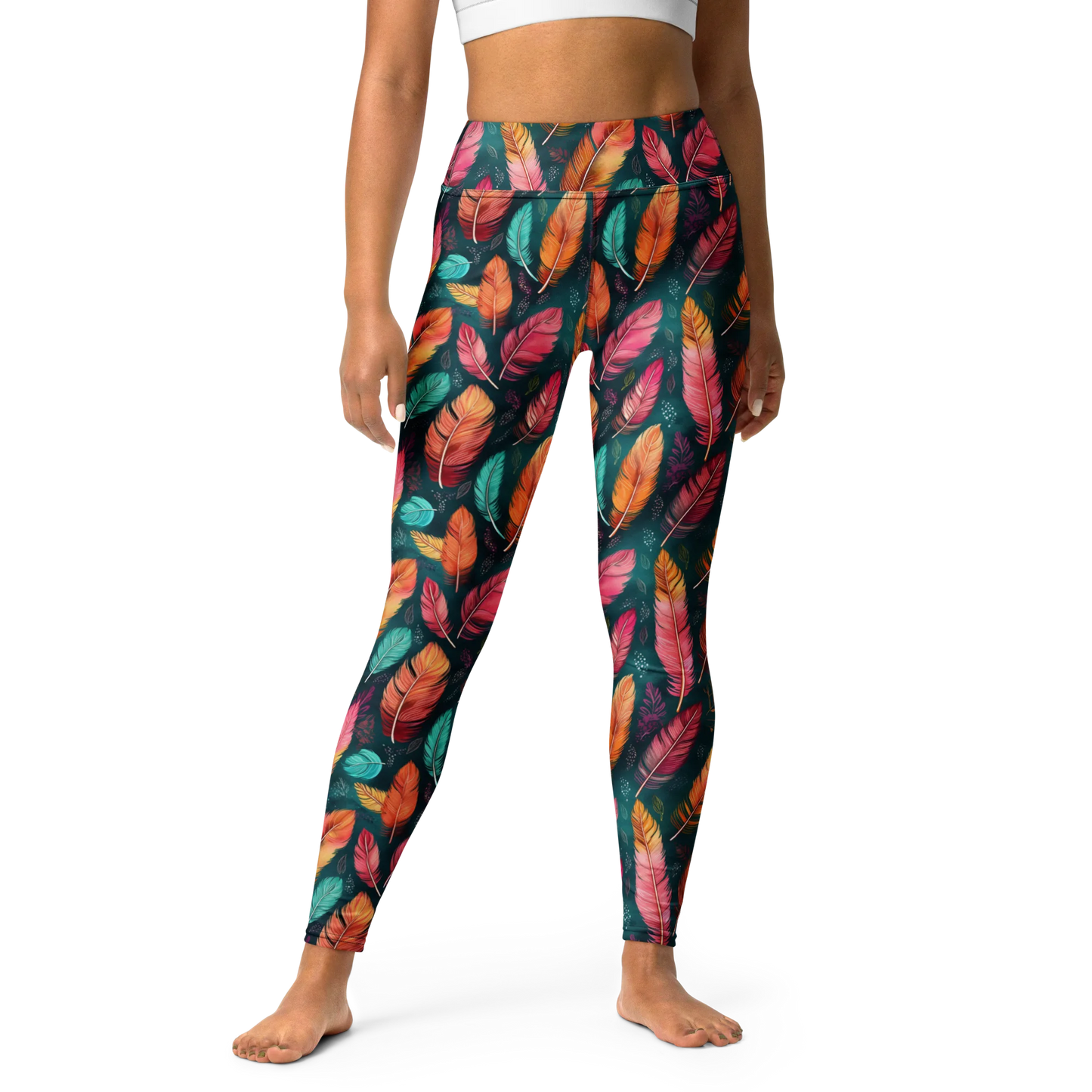 Wonderful Feathers Yoga Leggings