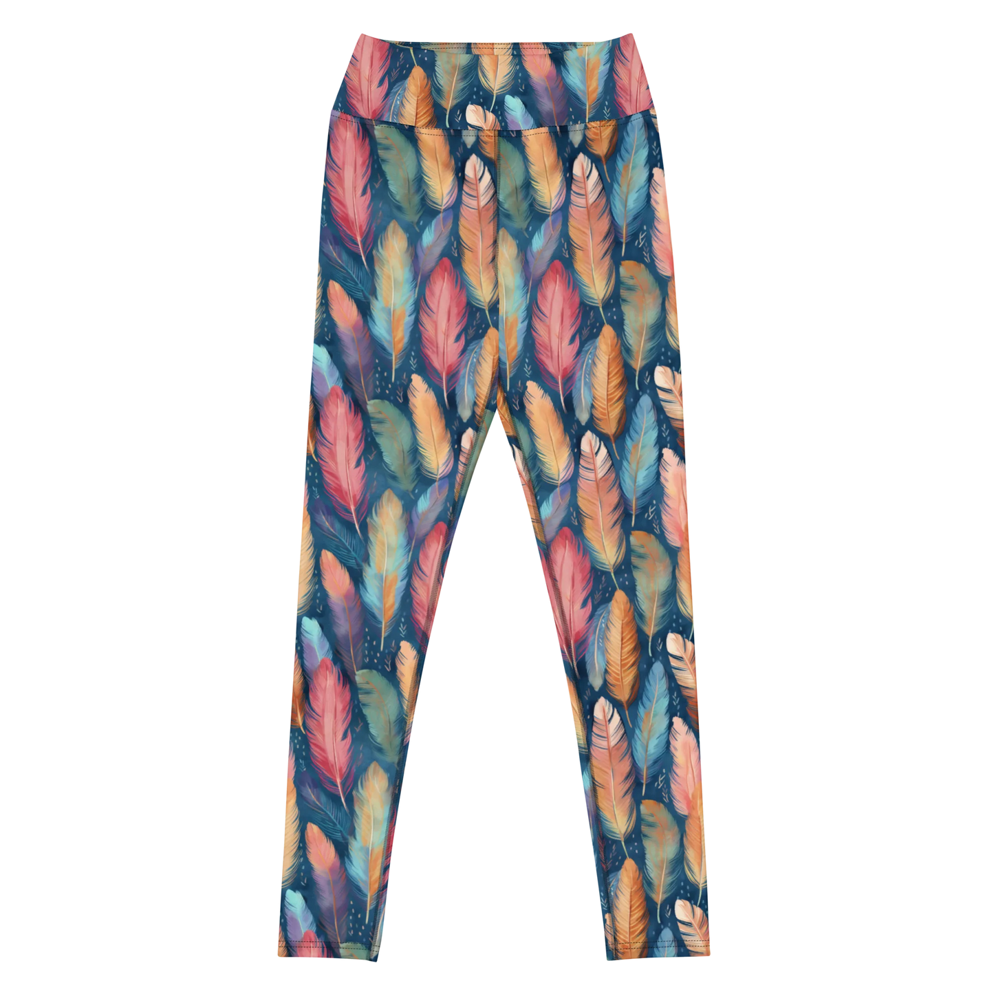 Dance of Wild Birds` Feathers Yoga Leggings